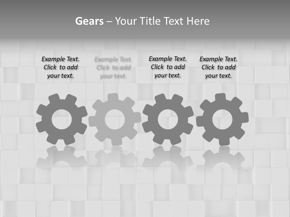 A Gray And White Background With Squares PowerPoint Template