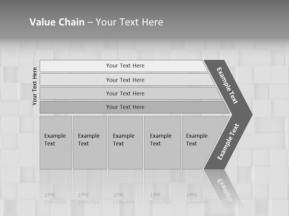 A Gray And White Background With Squares PowerPoint Template