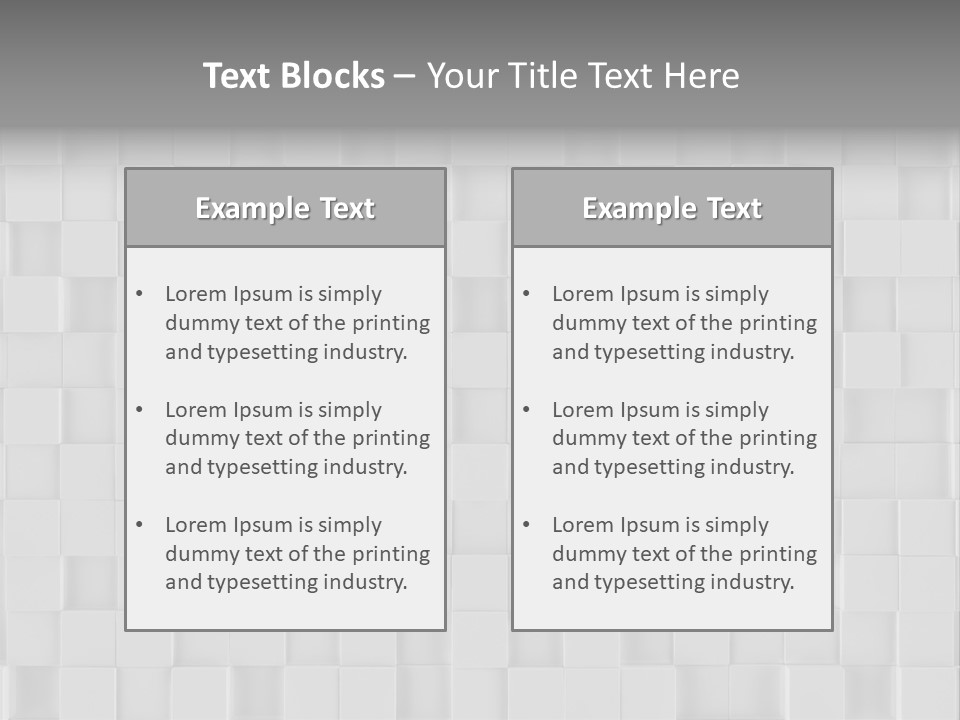 A Gray And White Background With Squares PowerPoint Template
