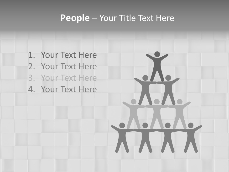 A Gray And White Background With Squares PowerPoint Template