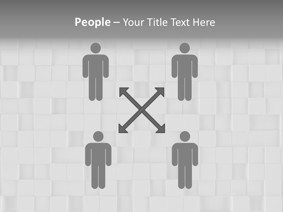 A Gray And White Background With Squares PowerPoint Template