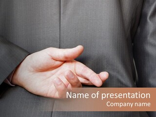 A Man In A Suit Holding His Hands Together PowerPoint Template