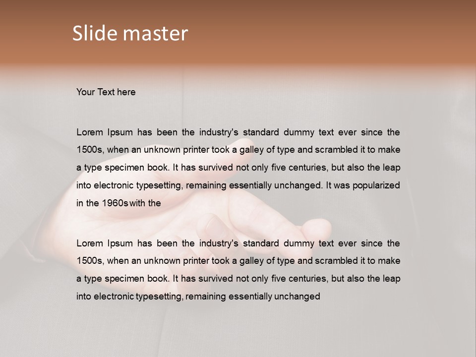 A Man In A Suit Holding His Hands Together PowerPoint Template