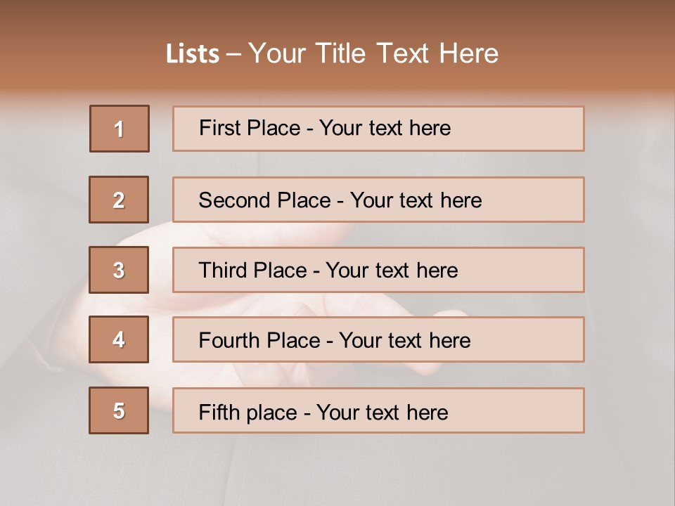 A Man In A Suit Holding His Hands Together PowerPoint Template
