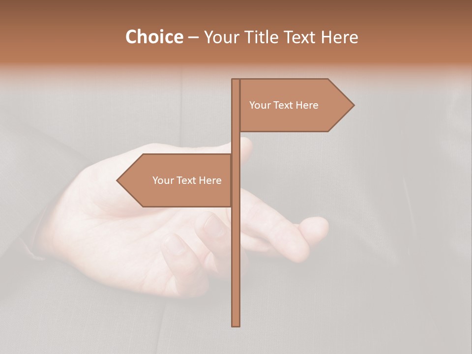 A Man In A Suit Holding His Hands Together PowerPoint Template