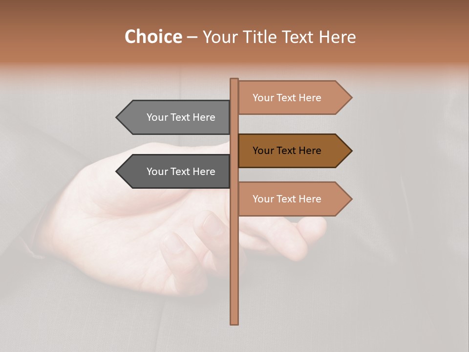 A Man In A Suit Holding His Hands Together PowerPoint Template