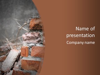 Stained Earthquake Rubble PowerPoint Template