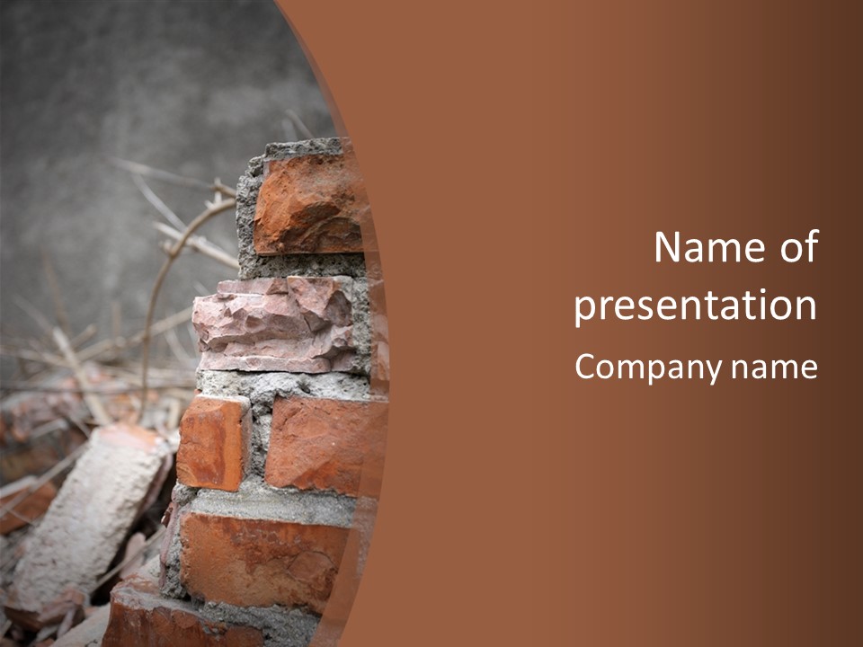 Stained Earthquake Rubble PowerPoint Template