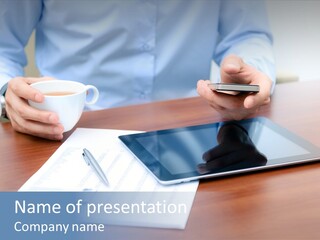 Media Dialing Digital Tablet PowerPoint Template