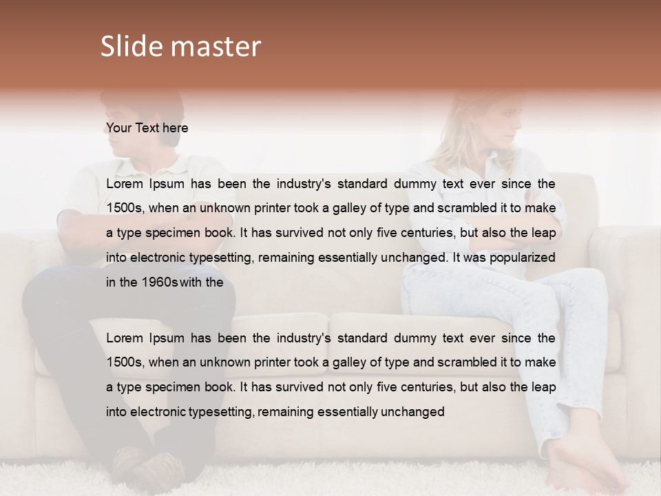 Brunette Ends Arms Folded PowerPoint Template