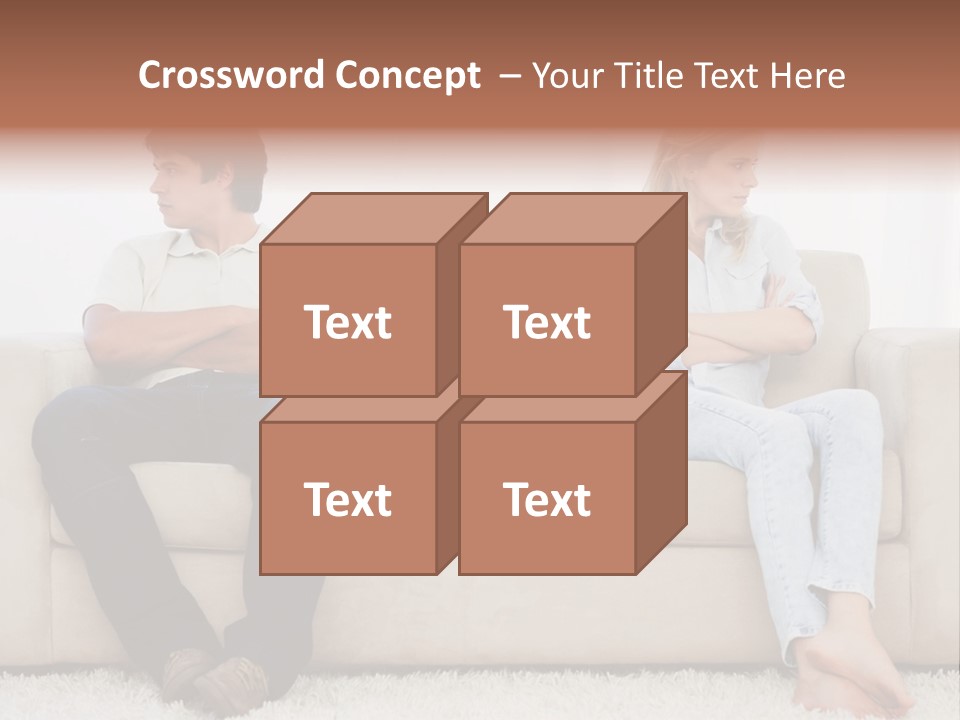 Brunette Ends Arms Folded PowerPoint Template