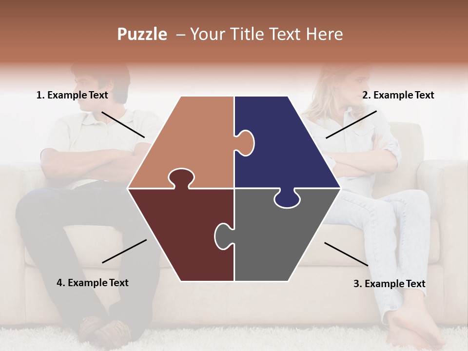 Brunette Ends Arms Folded PowerPoint Template