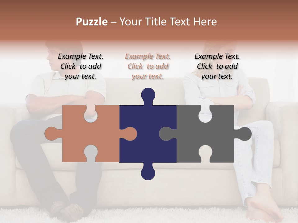 Brunette Ends Arms Folded PowerPoint Template