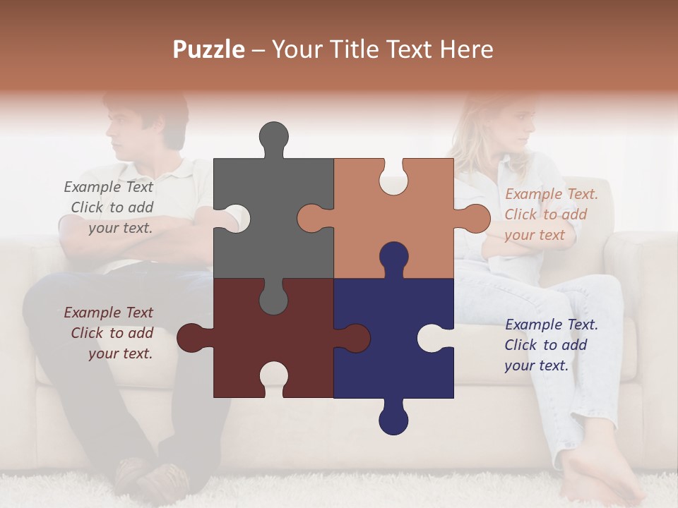 Brunette Ends Arms Folded PowerPoint Template