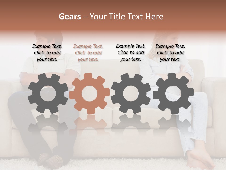 Brunette Ends Arms Folded PowerPoint Template