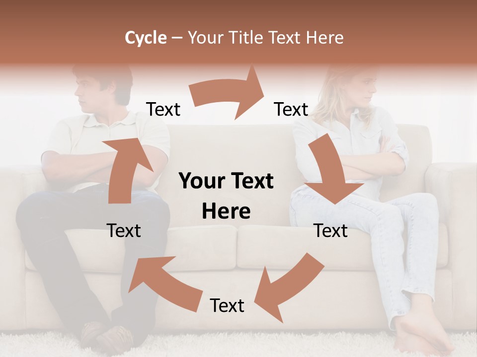 Brunette Ends Arms Folded PowerPoint Template