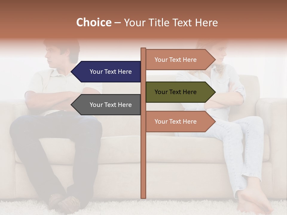 Brunette Ends Arms Folded PowerPoint Template