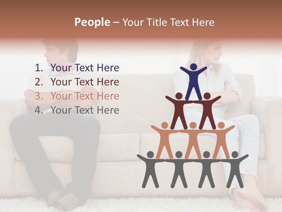 Brunette Ends Arms Folded PowerPoint Template