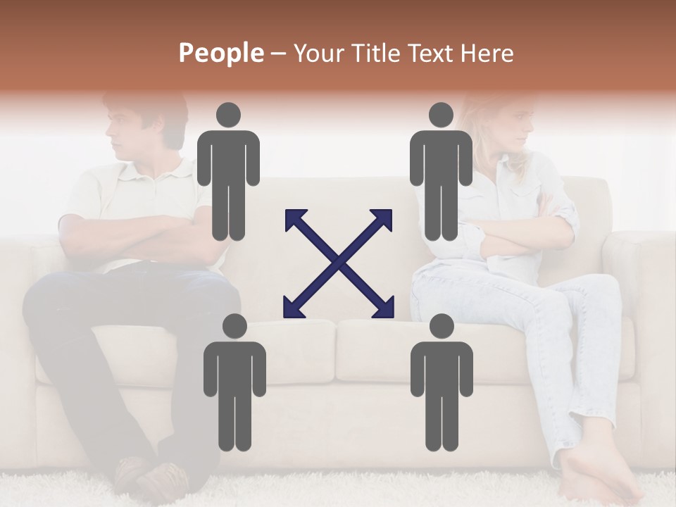 Brunette Ends Arms Folded PowerPoint Template