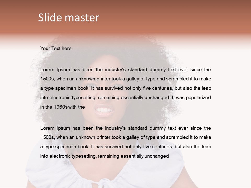 A Woman With An Afro Is Smiling For The Camera PowerPoint Template