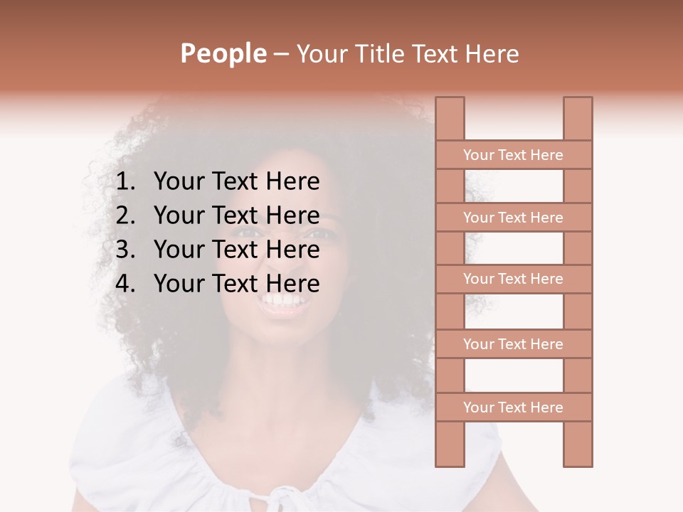 A Woman With An Afro Is Smiling For The Camera PowerPoint Template