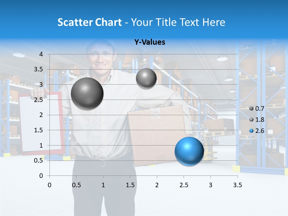 A Man Standing In A Warehouse Holding A Clipboard PowerPoint Template
