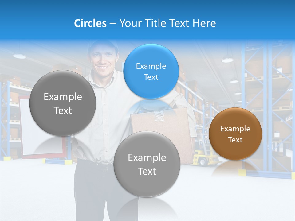 A Man Standing In A Warehouse Holding A Clipboard PowerPoint Template