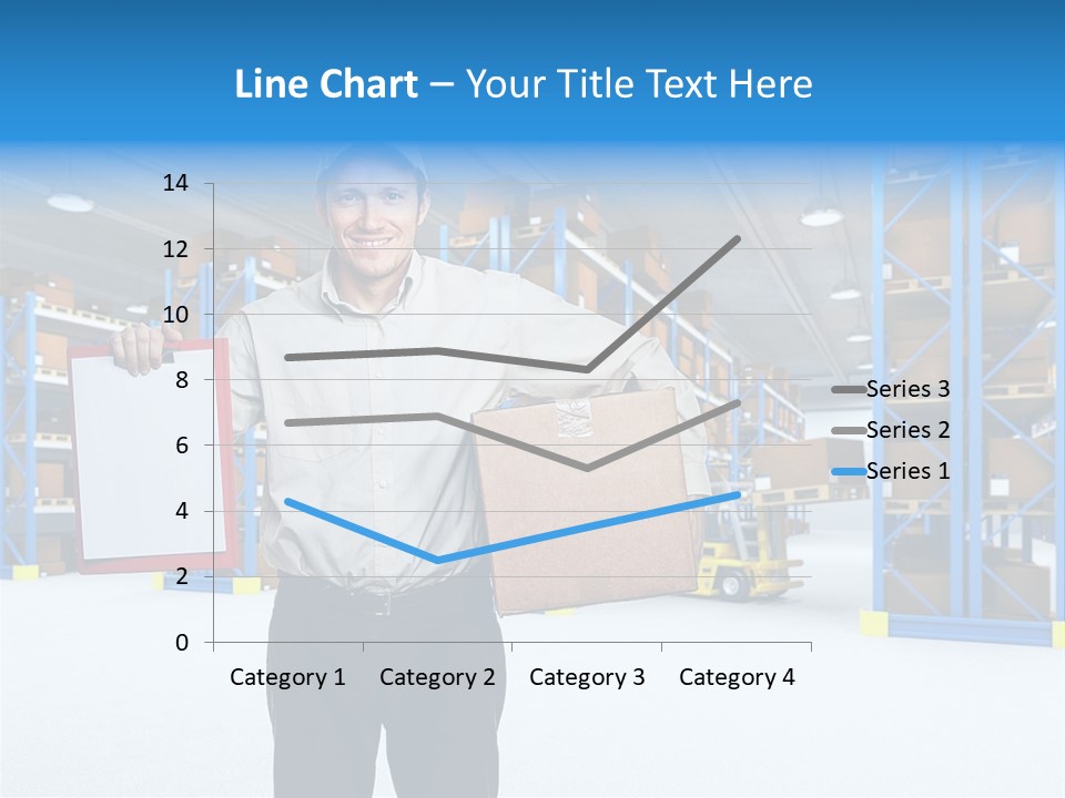 A Man Standing In A Warehouse Holding A Clipboard PowerPoint Template