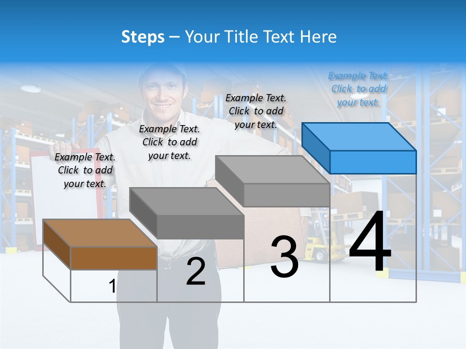 A Man Standing In A Warehouse Holding A Clipboard PowerPoint Template