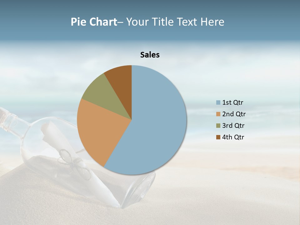 A Message In A Bottle On A Sandy Beach PowerPoint Template