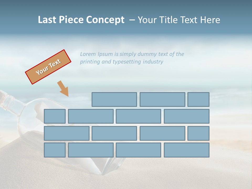 A Message In A Bottle On A Sandy Beach PowerPoint Template
