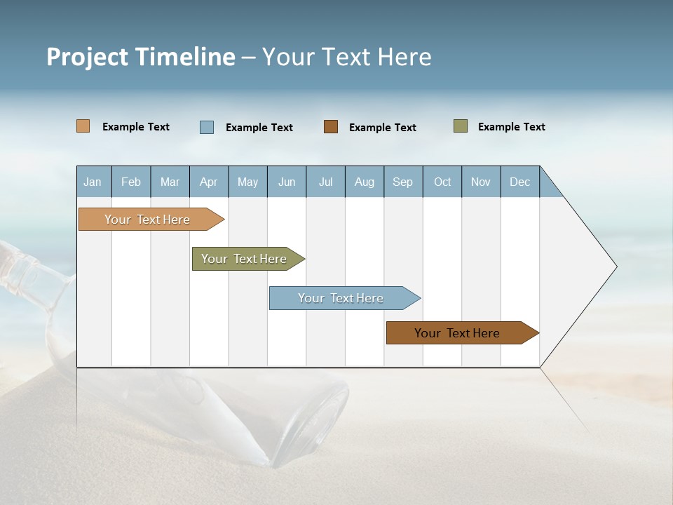 A Message In A Bottle On A Sandy Beach PowerPoint Template