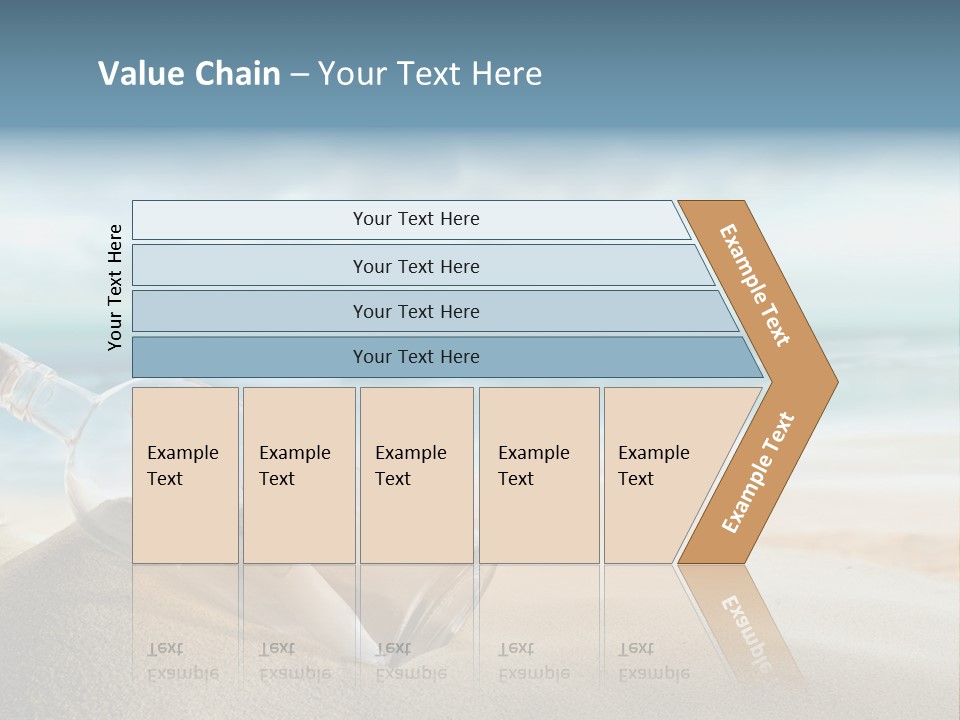 A Message In A Bottle On A Sandy Beach PowerPoint Template