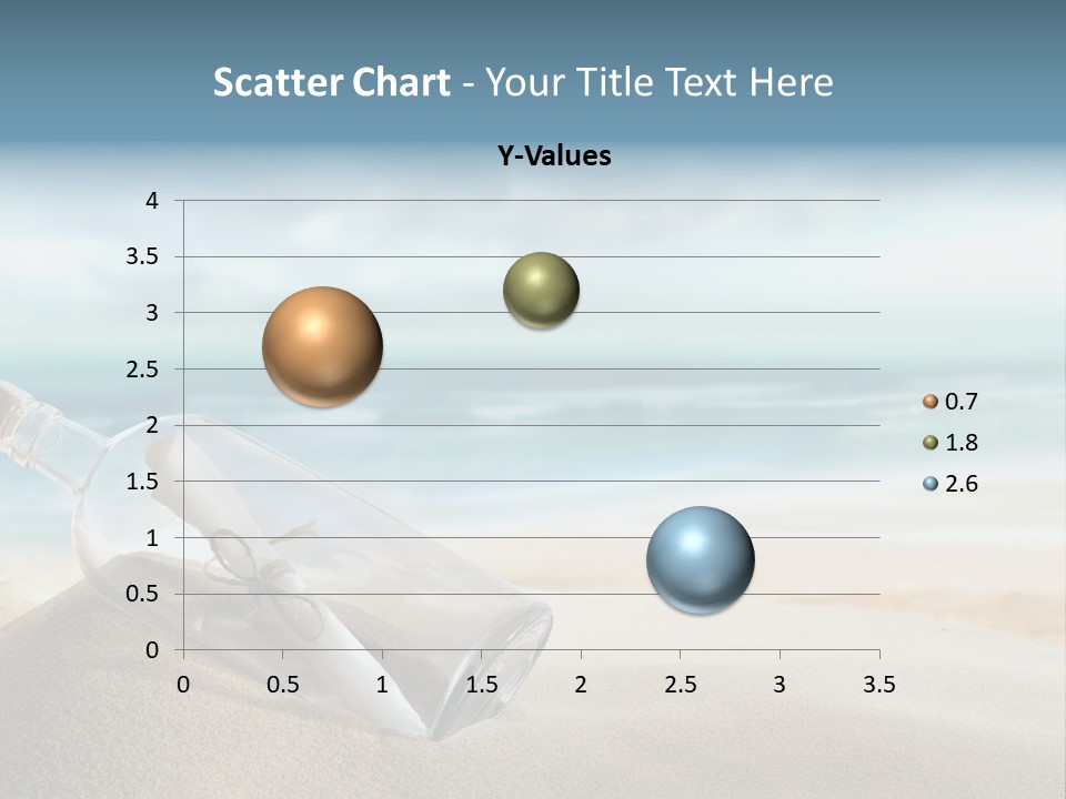 A Message In A Bottle On A Sandy Beach PowerPoint Template