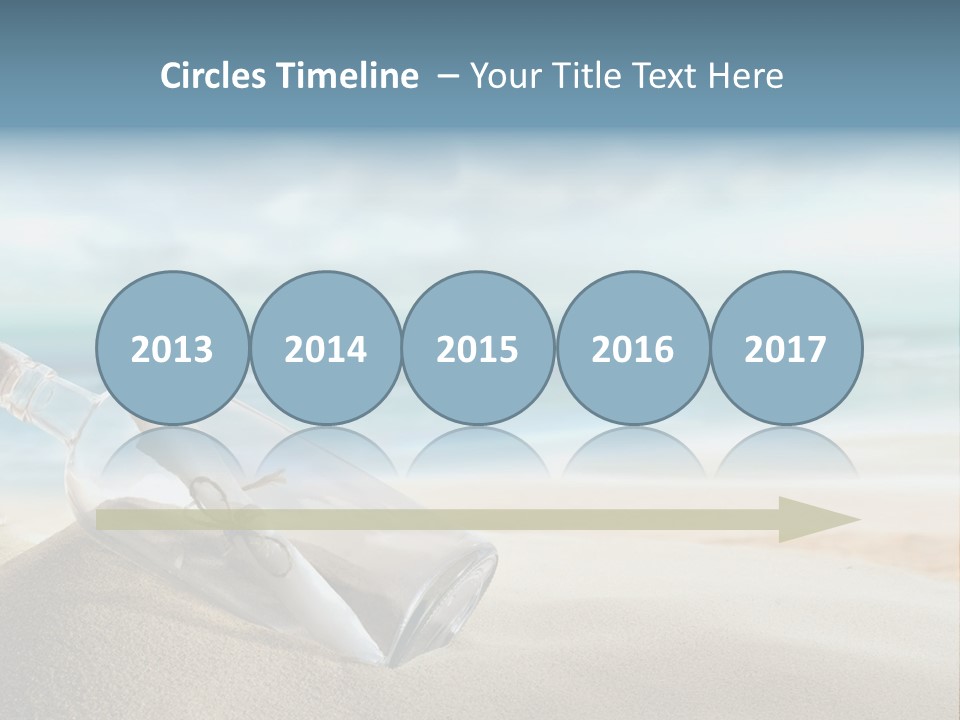 A Message In A Bottle On A Sandy Beach PowerPoint Template