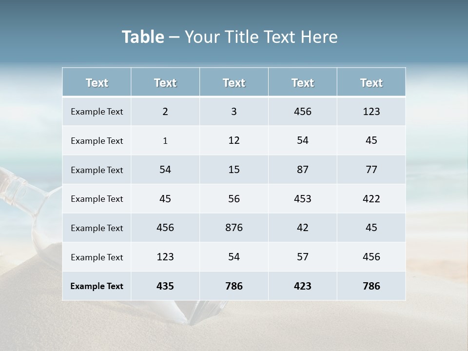 A Message In A Bottle On A Sandy Beach PowerPoint Template