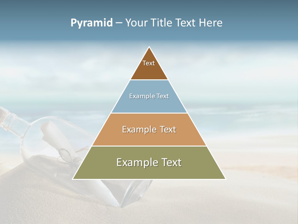 A Message In A Bottle On A Sandy Beach PowerPoint Template
