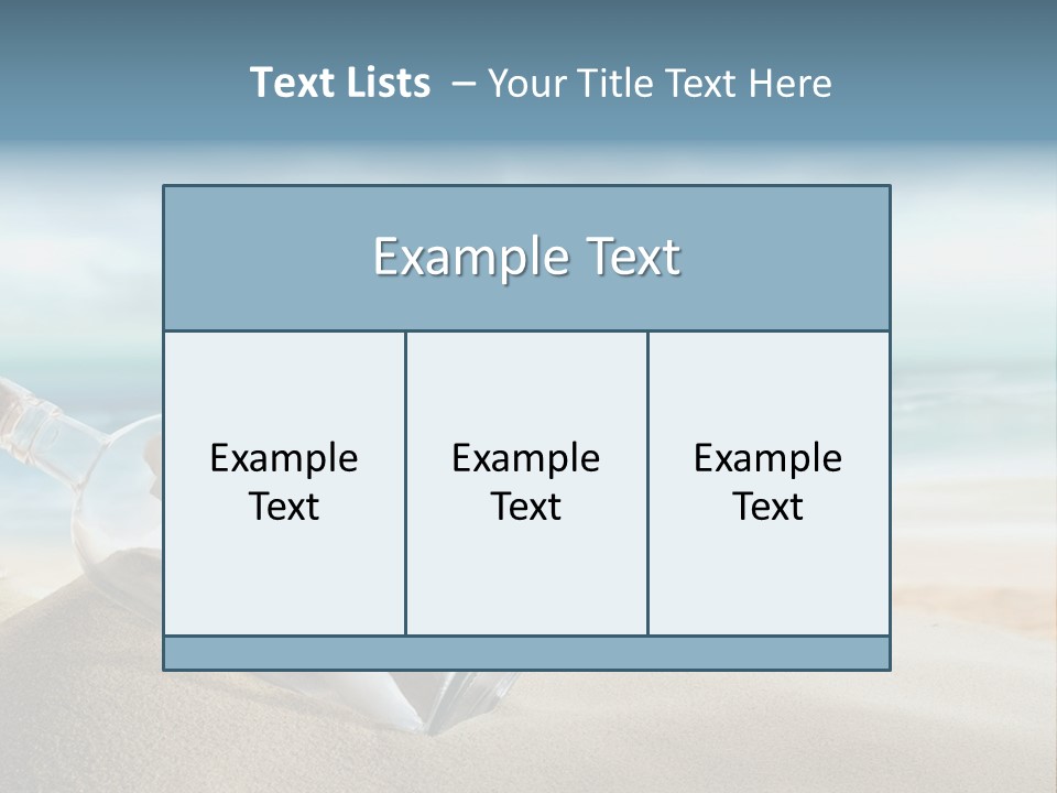A Message In A Bottle On A Sandy Beach PowerPoint Template