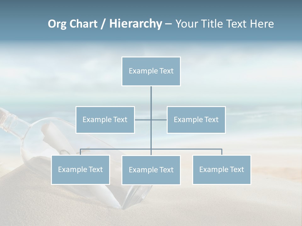 A Message In A Bottle On A Sandy Beach PowerPoint Template