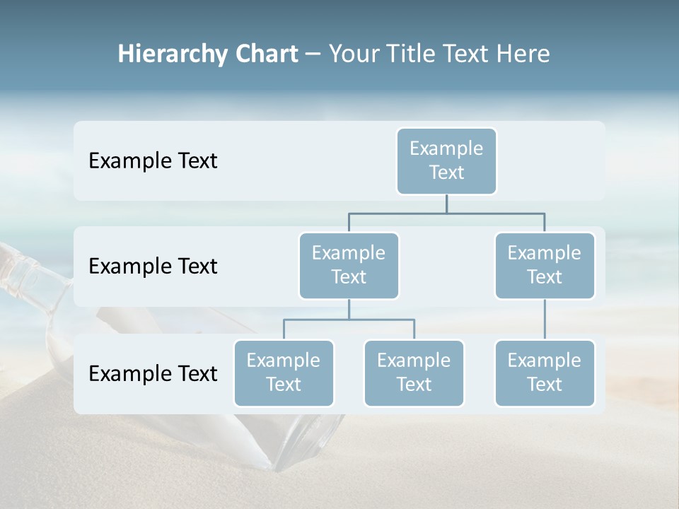 A Message In A Bottle On A Sandy Beach PowerPoint Template