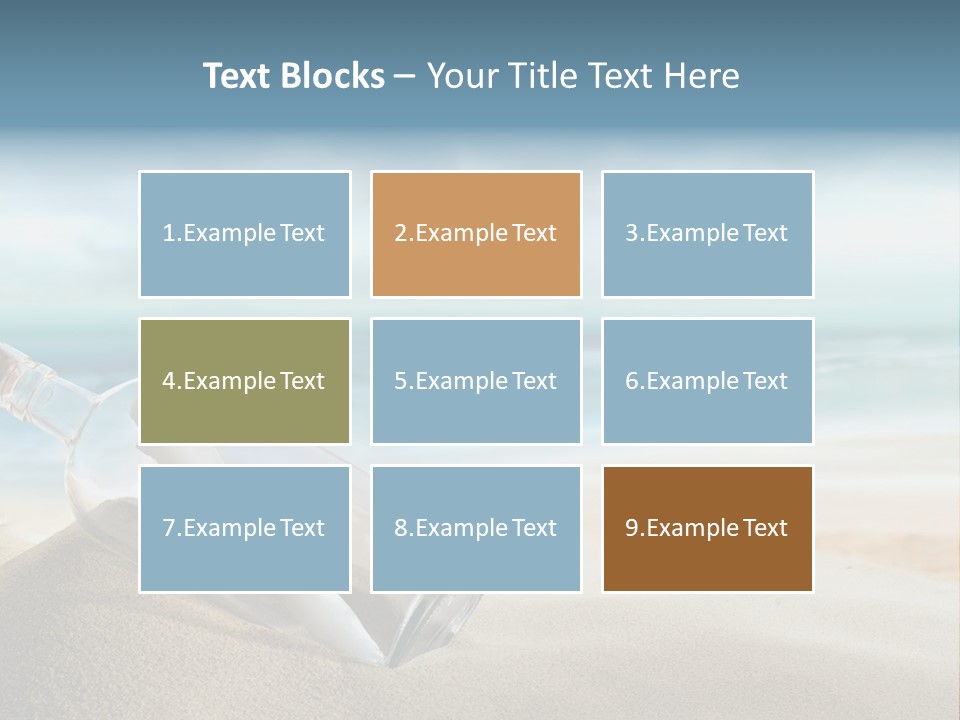 A Message In A Bottle On A Sandy Beach PowerPoint Template