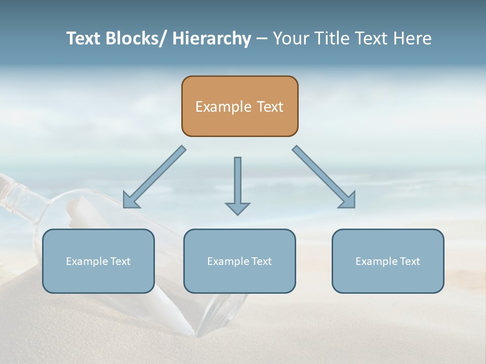 A Message In A Bottle On A Sandy Beach PowerPoint Template