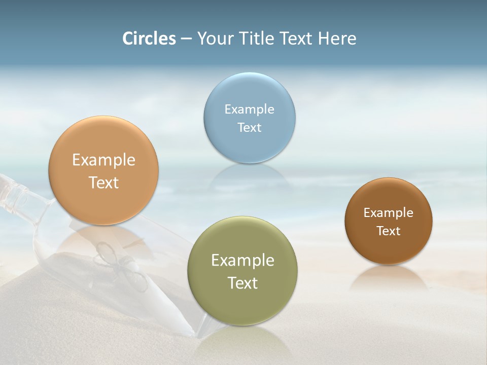 A Message In A Bottle On A Sandy Beach PowerPoint Template