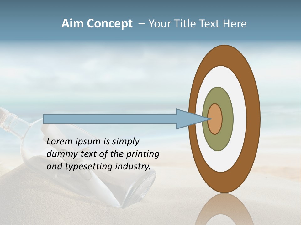 A Message In A Bottle On A Sandy Beach PowerPoint Template