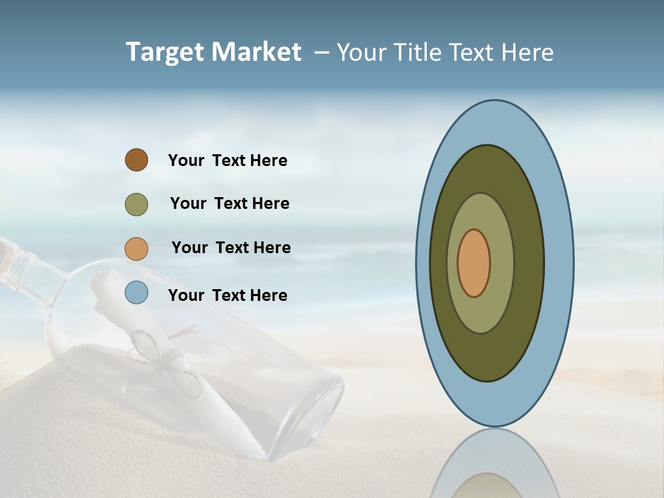 A Message In A Bottle On A Sandy Beach PowerPoint Template