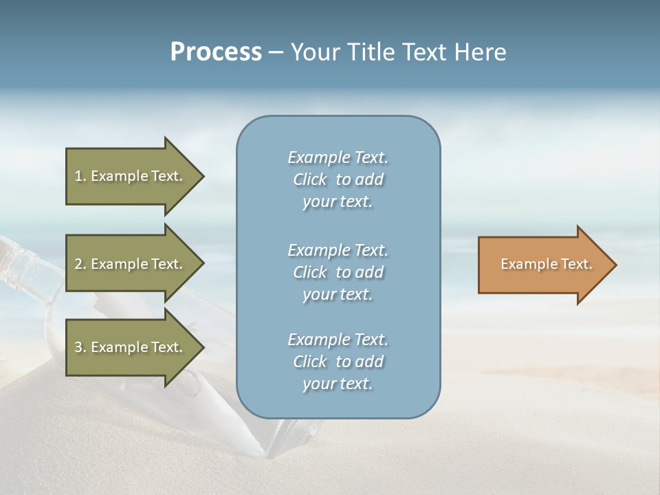 A Message In A Bottle On A Sandy Beach PowerPoint Template