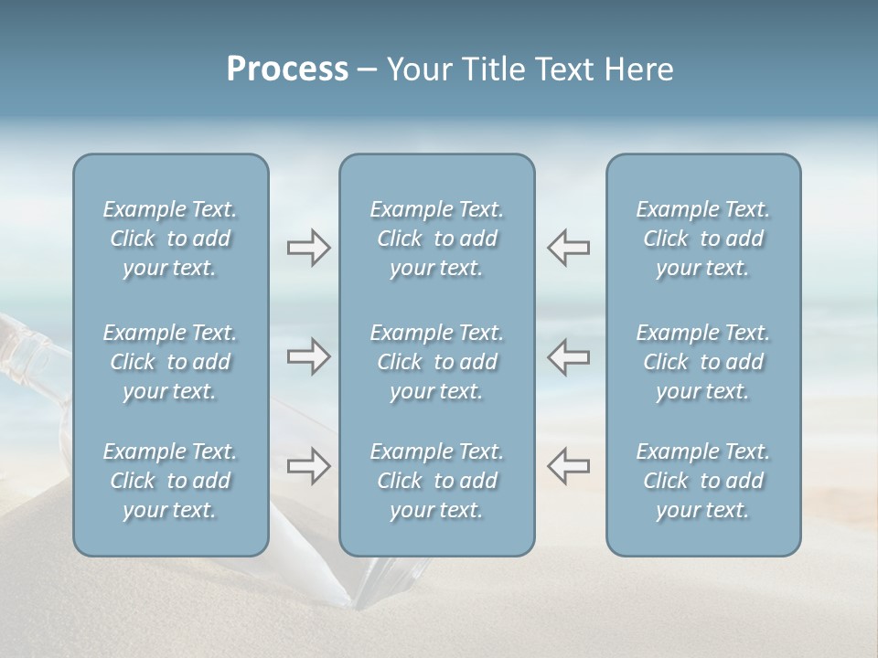 A Message In A Bottle On A Sandy Beach PowerPoint Template