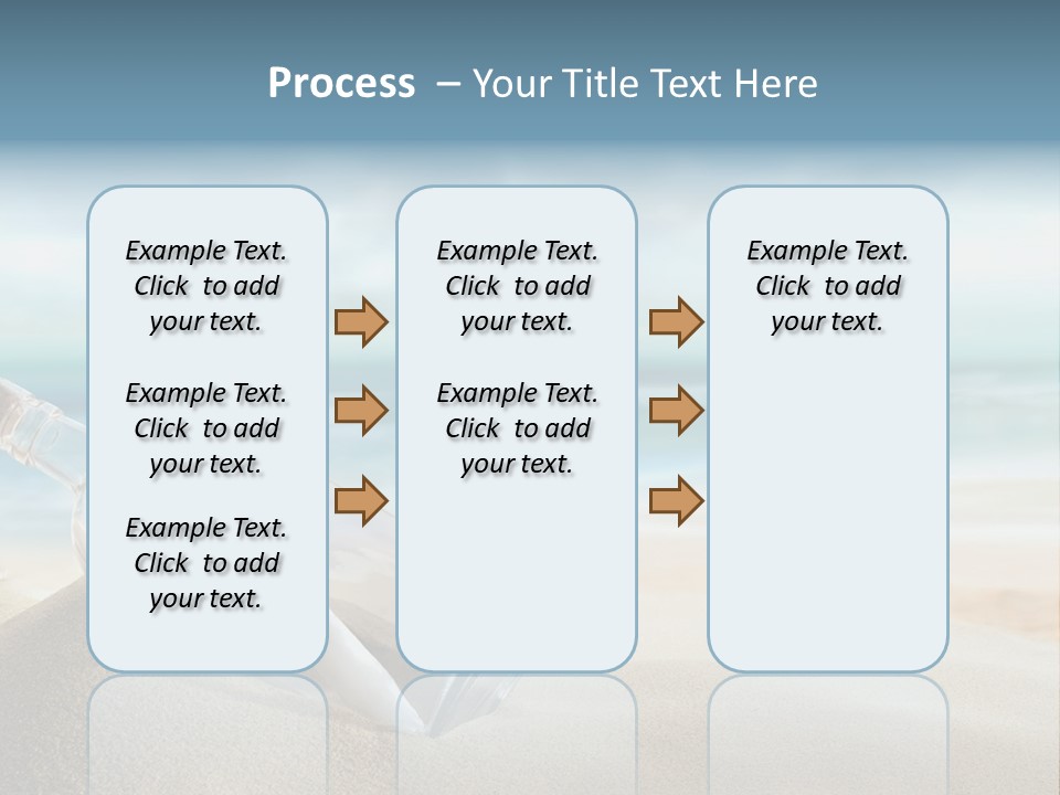 A Message In A Bottle On A Sandy Beach PowerPoint Template