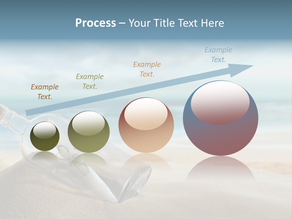 A Message In A Bottle On A Sandy Beach PowerPoint Template