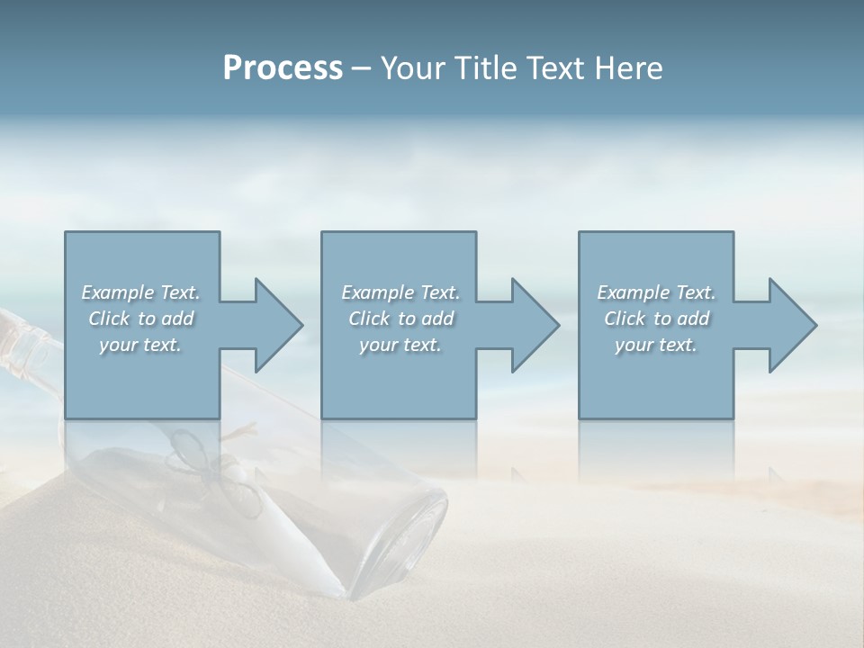 A Message In A Bottle On A Sandy Beach PowerPoint Template
